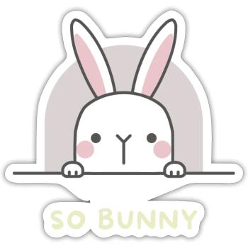 So Bunny So Funny - Sticker - white matte - Front
