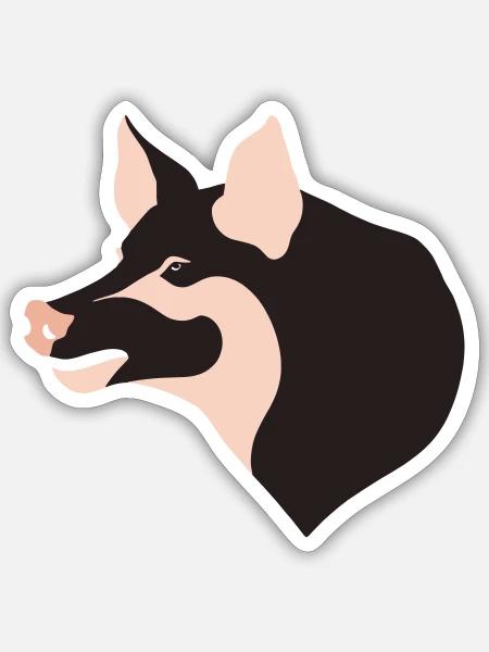 Wild Pig Head Vector 3 Colors - Sticker - white matte