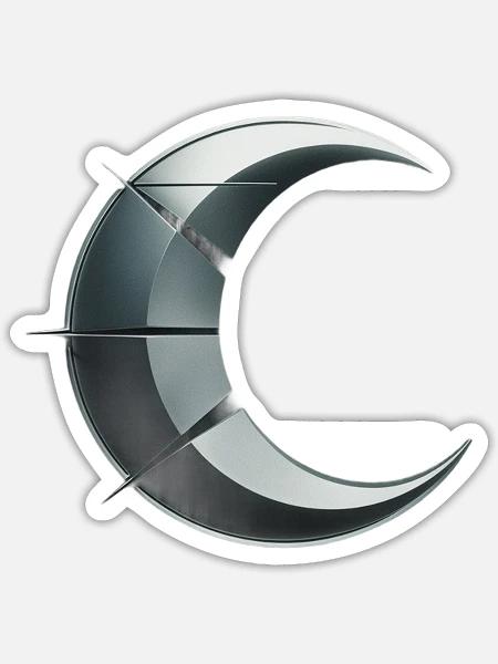 Metallic moon - Sticker - white matte