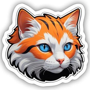 Cat face - Sticker - white matte - Front