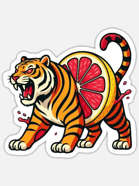 Tigroligre Frutonni Italian brainrot - Sticker - white matte