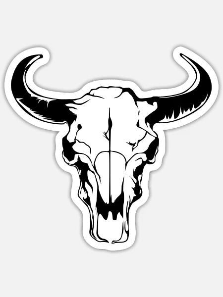 Bull Head - Sticker - white matte