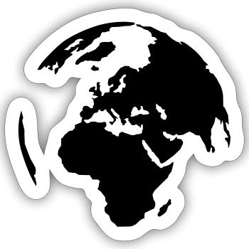 World - Sticker - white matte - Front