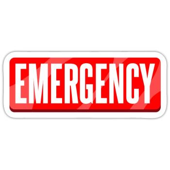 Emergency - Sticker - white matte - Front