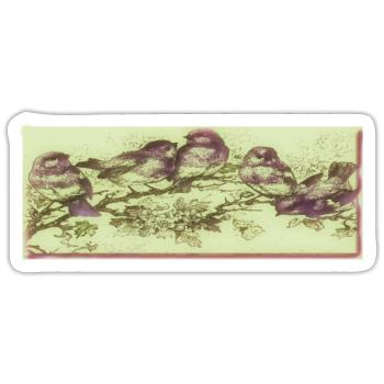 Beautiful Birds Art Design - Sticker - white matte - Front