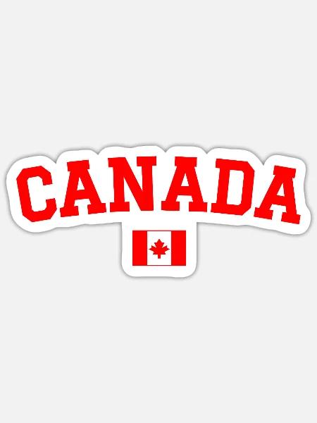 Canda Flag Design Red - Sticker - white matte