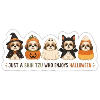 Halloween Shih Tzu Crew - Sticker - white matte - Front