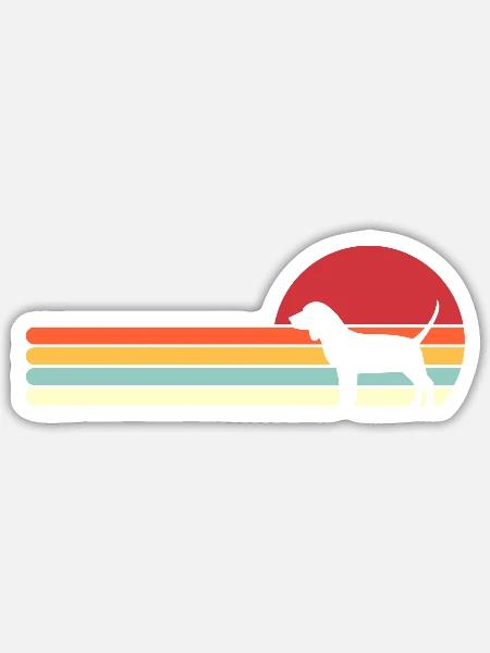 Dog Retro Sunset Beagle - Sticker - white matte