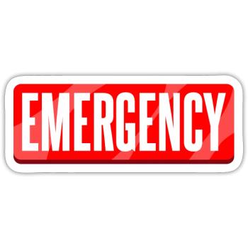 Emergency - Sticker - white matte - Front