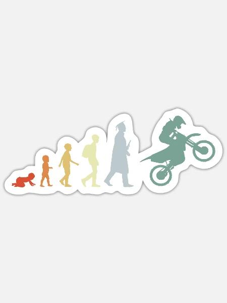 Baby to Motocross Evolution - Sticker - white matte