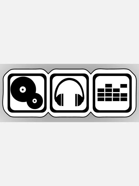 DJ - Sticker - white matte
