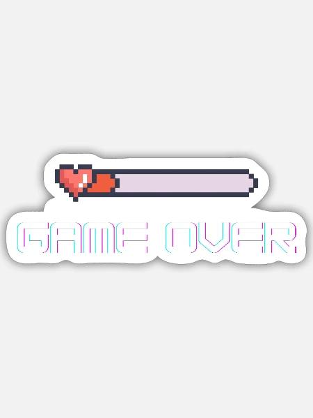 game over - Sticker - white matte
