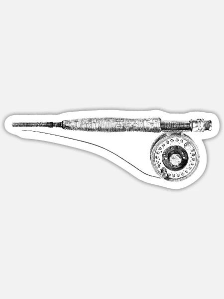 Fishing rod - Sticker - white matte