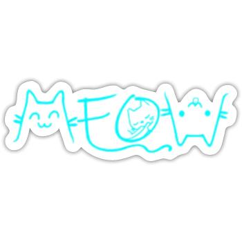 Meow Cat Face - Sticker - white matte - Front