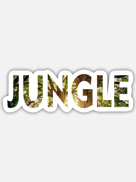 Jungle Leaf Typography - Sticker - white matte