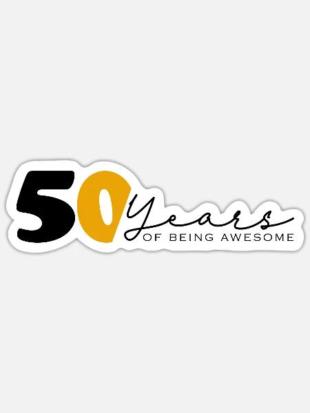 Vintage 1974 Funny 50 Year Old Bday Men Women - Sticker - white matte