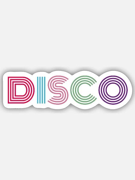 DISCO Retro 70s Rainbow - Sticker - white matte
