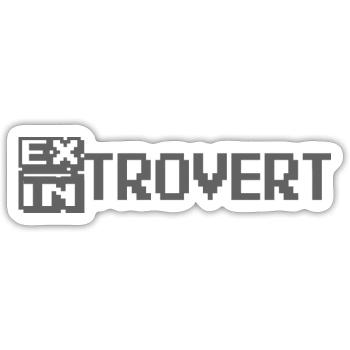 Introvert/Extrovert-Mono design - Sticker - white matte - Front