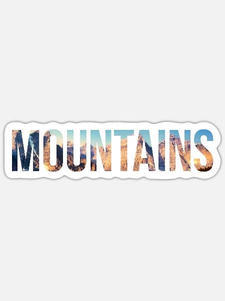 Mountains - Sticker - white matte