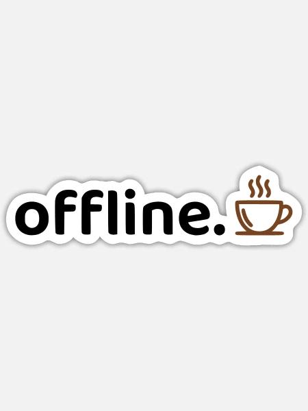 Offline Minimal Coffee Aesthetic Shirt 2 colors - Sticker - white matte