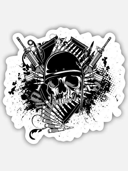 War skull - Sticker - white matte