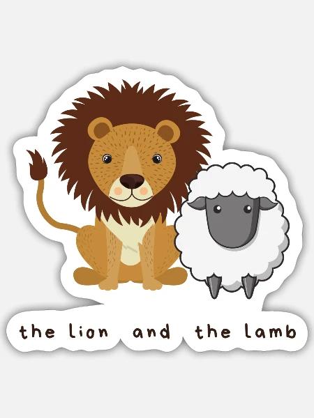 The Lion and the Lamb Shirt - Sticker - white matte