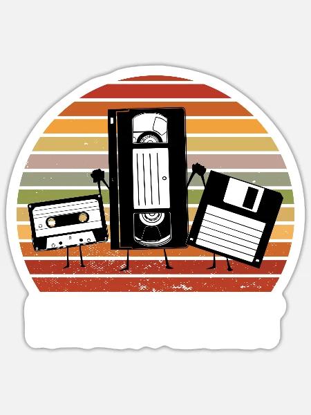 Never Forget Funny Vintage Cassette Tape - Sticker - white matte