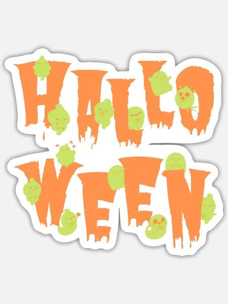 Halloween Costume Little Spooky Ghosts - Sticker - white matte