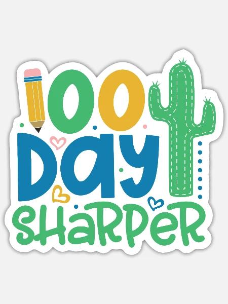 100 Days Sharper - Sticker - white matte