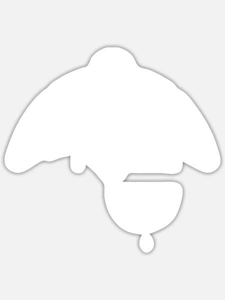 Tribal Tattoo Polynesian Stingray Design - Sticker - white matte