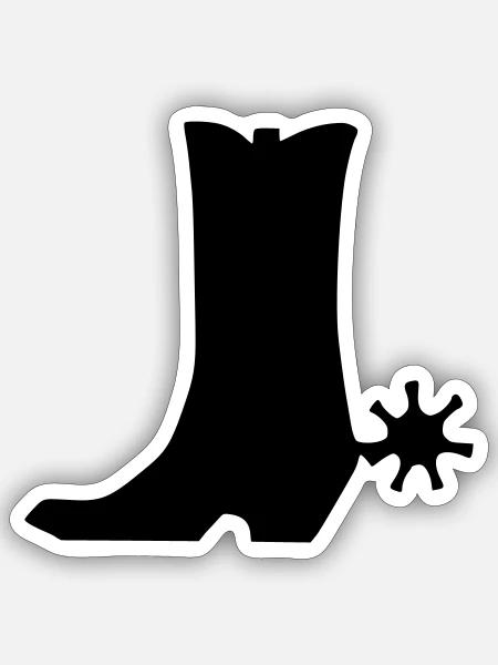 boot of cowboy - Sticker - white matte