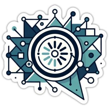 Circuit Starburst Emblem - Sticker - white matte - Front