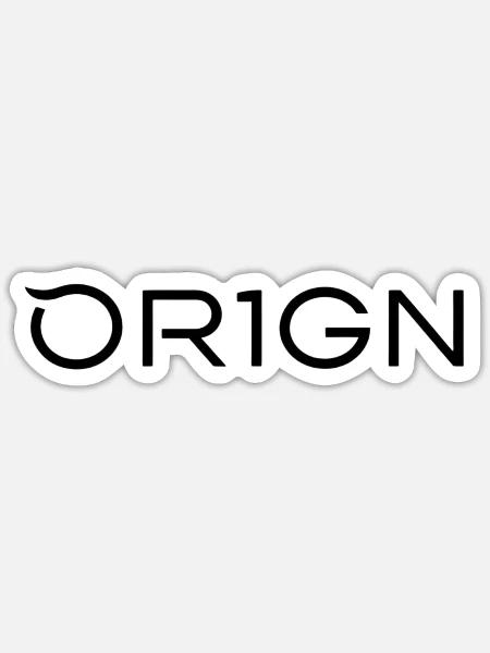 OR1GN Streetwear Brand Logo - minimal design - Sticker - white matte