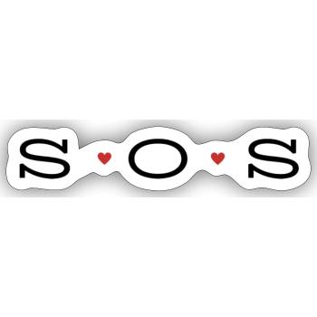 SOS - Sticker - white matte - Front