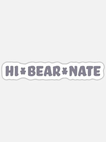 Hi Bear Nate - Sticker - white matte