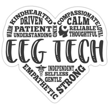 EEG Tech, electroencephalograph - Sticker - white matte - Front