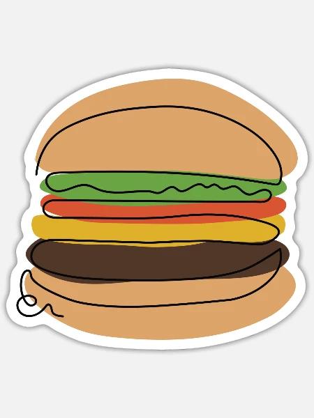 Burger - Sticker - white matte
