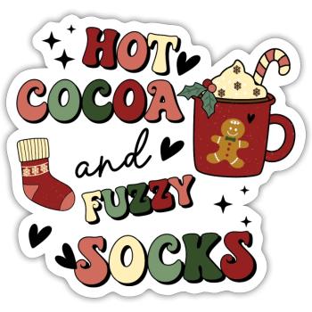 Hot Cocoa And Fuzzy Socks - Sticker - white matte - Front