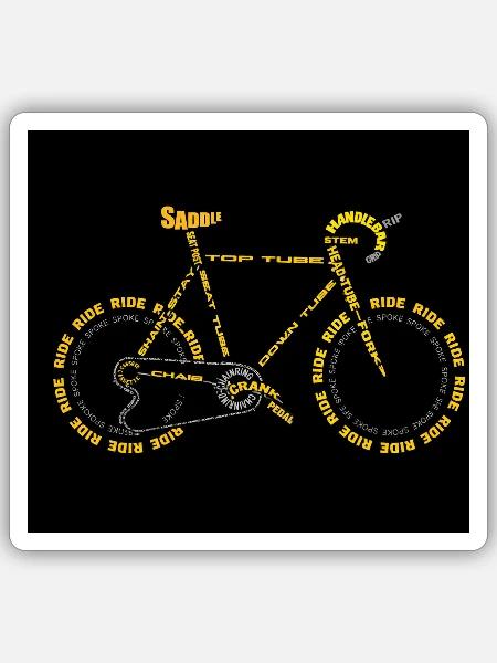 cycling_ride_make_heath_stronger - Sticker - white matte
