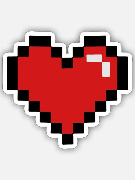 Pixel heart - Sticker - white matte