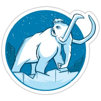 Winter Mammoth Prehistoric Elephant - Sticker - white matte - Front