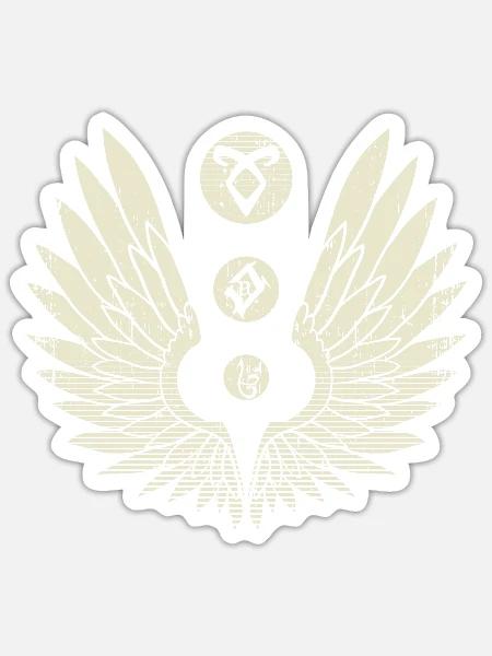 Shadowhunters Angel wings angelic runes - Sticker - white matte
