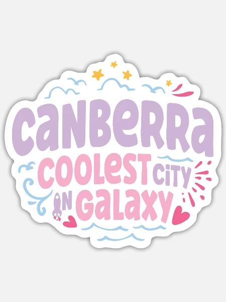 Canberra Coolest City In Galaxy - Sticker - white matte