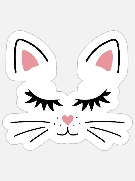 FACE CAT - Sticker - white matte