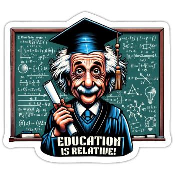 Relativity of Education: Inspired Graduate - Sticker - white matte - Front