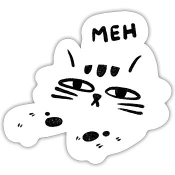 Meh - Sticker - white matte - Front