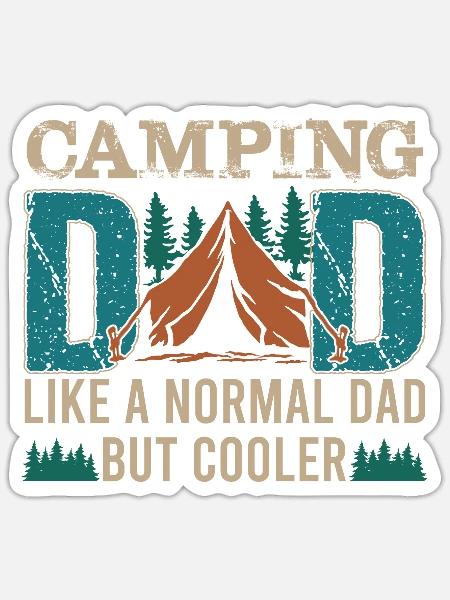 Camping Dad Camper Father Camping Dad - Sticker - white matte