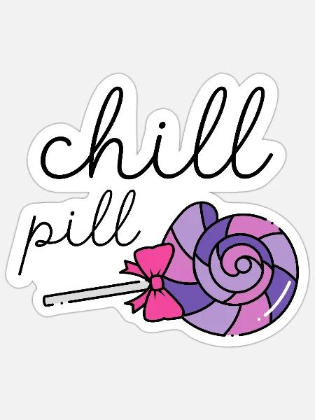 chill pill - Sticker - white matte