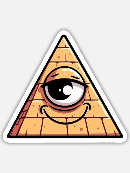 All Seeing Pyramid Eye - Sticker - white matte