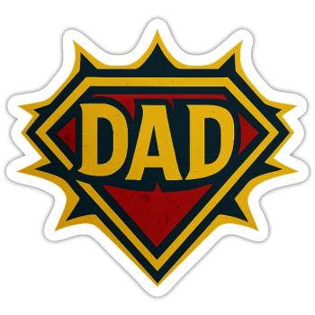 Dad Shield Badge - Sticker - white matte - Front